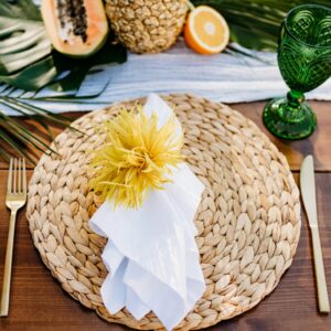 bright feather pouf napkin ring